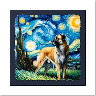 Starry Anatolian Shepherd Dog Portrait - Pet Portrait Posters and Art